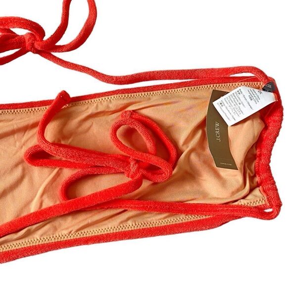 J Crew Coral Terrycloth Bandeau Bikini Top Sz 2X NWT - Picture 8 of 16